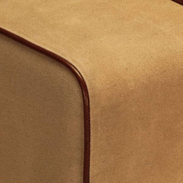 Пейка гимнастическа 58 см кафява естествена кожа и манго масив