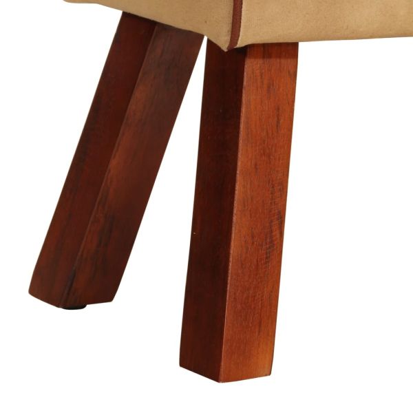 Пейка гимнастическа 58 см кафява естествена кожа и манго масив