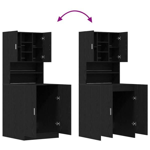 Шкаф за пералня 2 pcs Черния дъб 70,5 x 71,5 x 181,5 см