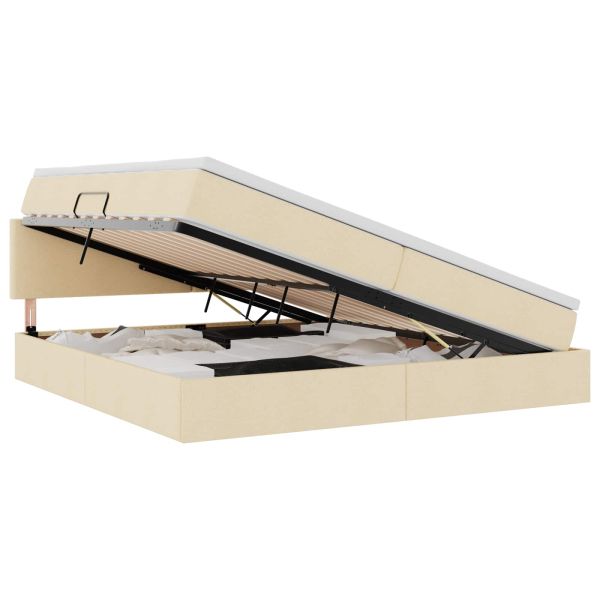 Легло с място за съхранение и матрак Кремав 200 x 200 cm