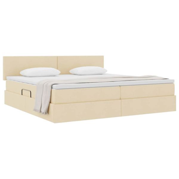 Легло с място за съхранение и матрак Кремав 200 x 200 cm