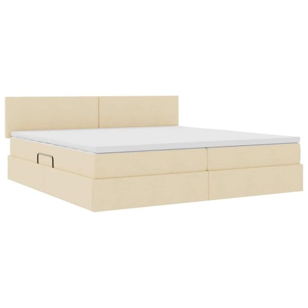 Легло с място за съхранение и матрак Кремав 200 x 200 cm