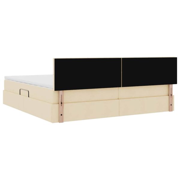 Легло с място за съхранение и матрак Кремав 200 x 200 cm