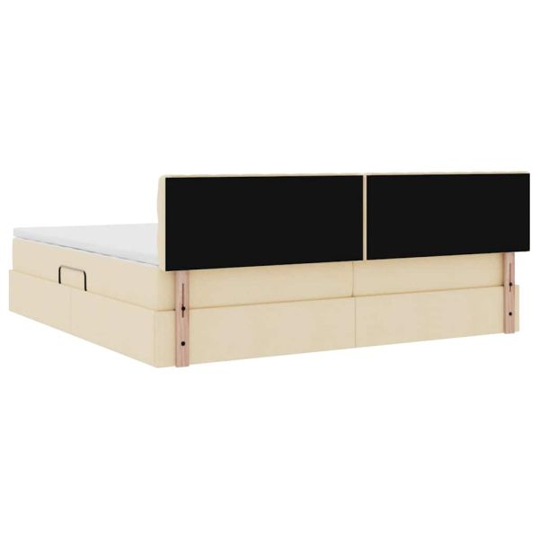 Легло с място за съхранение и матрак Кремав 200 x 200 cm