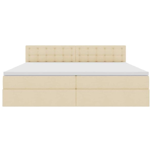 Легло с място за съхранение и матрак Кремав 200 x 200 cm