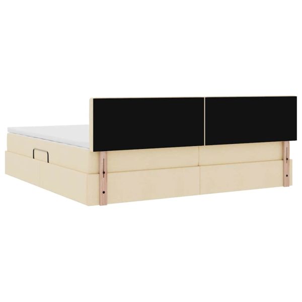 Легло с място за съхранение и матрак Кремав 200 x 200 cm