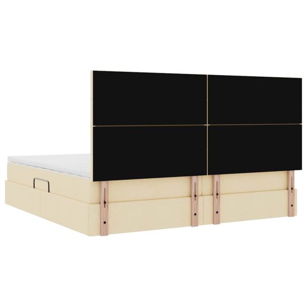 Легло с място за съхранение и матрак Кремав 200 x 200 cm