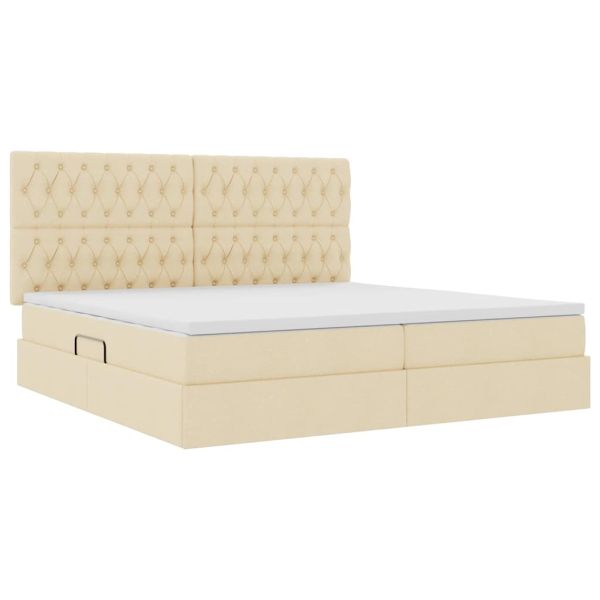 Легло с място за съхранение и матрак Кремав 200 x 200 cm