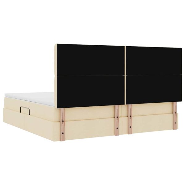 Легло с място за съхранение и матрак Кремав 200 x 200 cm