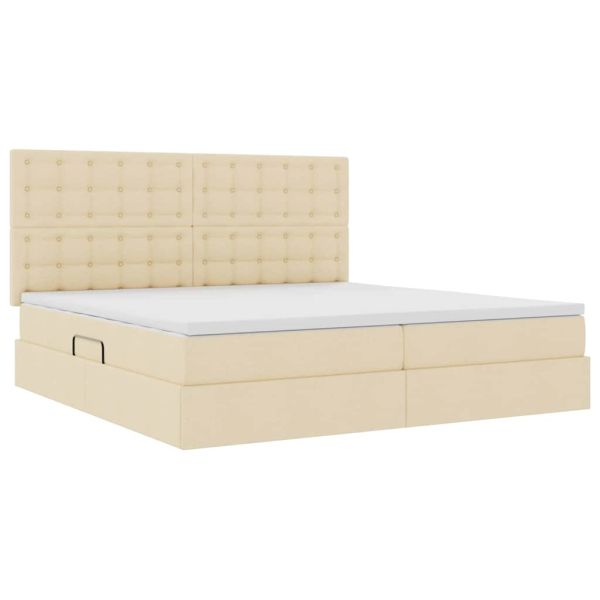 Легло с място за съхранение и матрак Кремав 200 x 200 cm
