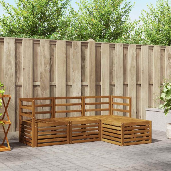 Комплекти дивани 4 pcs Естествен Солидно акациево дърво