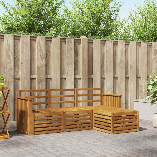 Комплекти дивани 4 pcs Естествен Солидно акациево дърво