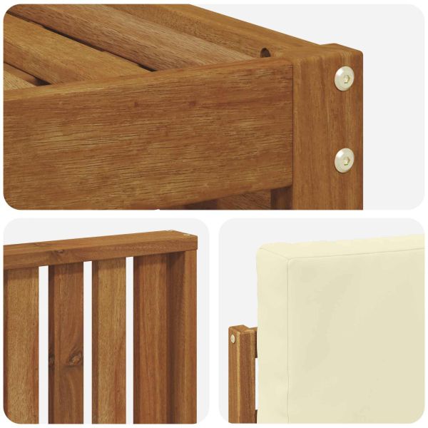 Комплекти дивани 4 pcs Натурален и Крема Солидно акациево дърво