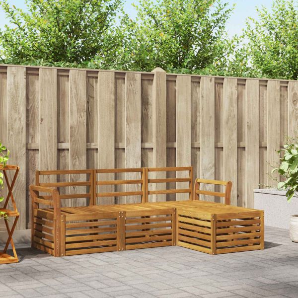 Комплекти дивани 4 pcs Естествен Солидно акациево дърво