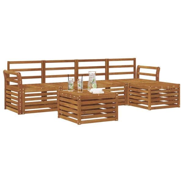 Комплекти дивани 6 pcs Естествен Солидно акациево дърво