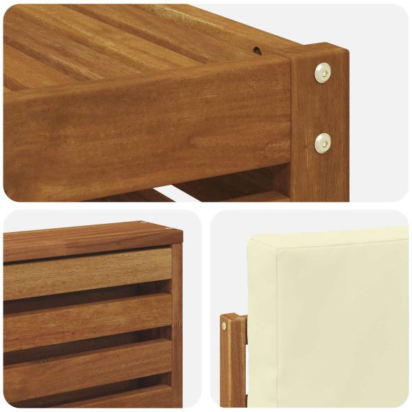 Комплекти дивани 6 pcs Натурален и Крема Солидно акациево дърво