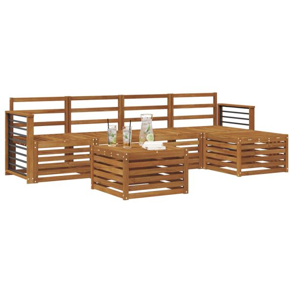 Комплекти дивани 6 pcs Естествен Солидно акациево дърво