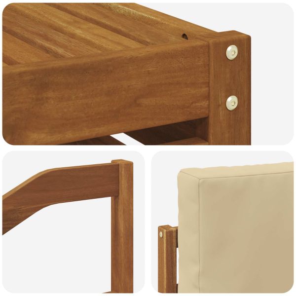 Комплекти дивани 6 pcs Натурален и Бежов Солидно акациево дърво