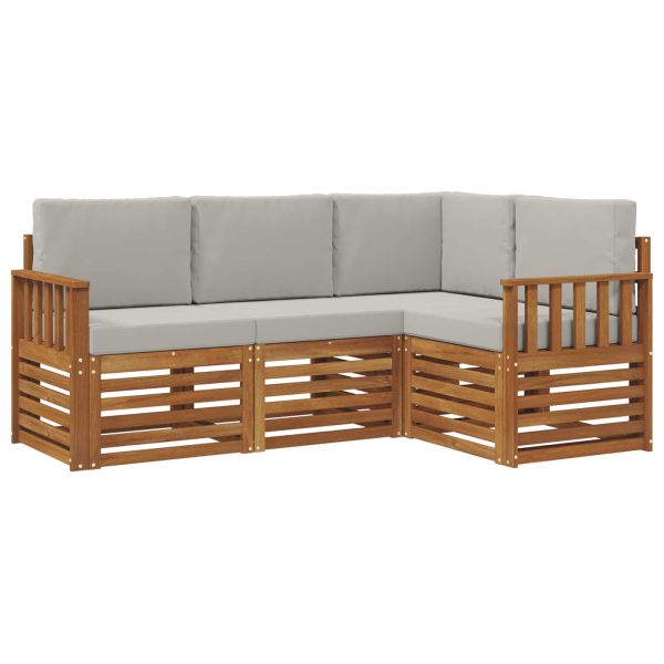 Комплекти дивани с възглавница 4 pcs Естествено и светло сиво