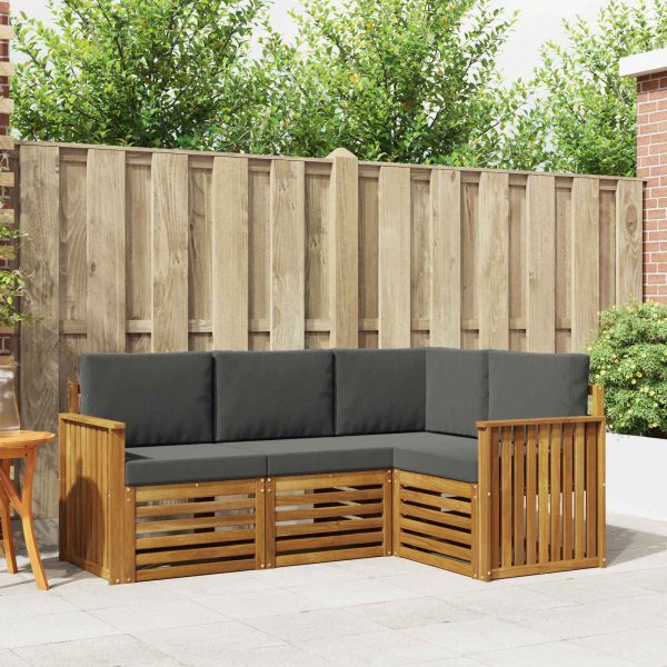 Комплекти дивани с възглавница 4 pcs Натурален и Антрацит