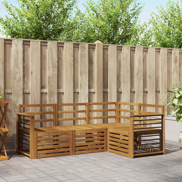 Комплекти дивани 4 pcs Естествен Солидно акациево дърво