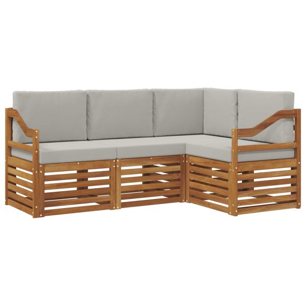 Комплекти дивани с възглавница 4 pcs Естествено и светло сиво