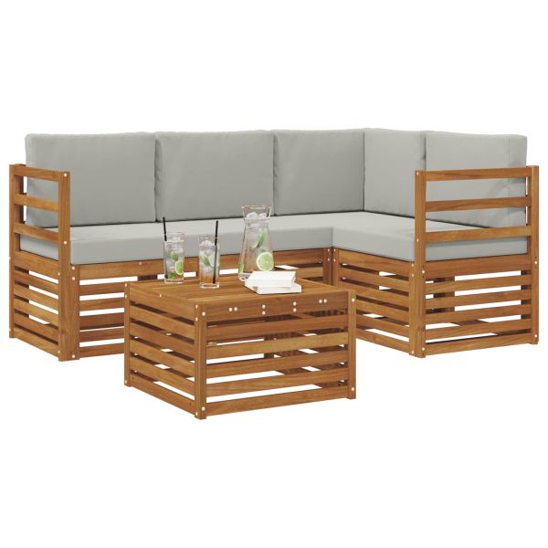 Комплекти дивани с възглавница 5 pcs Естествено и светло сиво