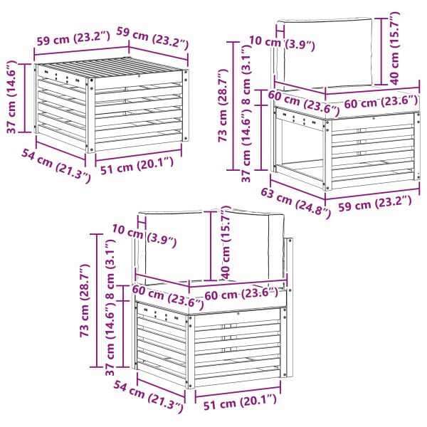 Комплекти дивани с възглавница 5 pcs Естествено и светло сиво