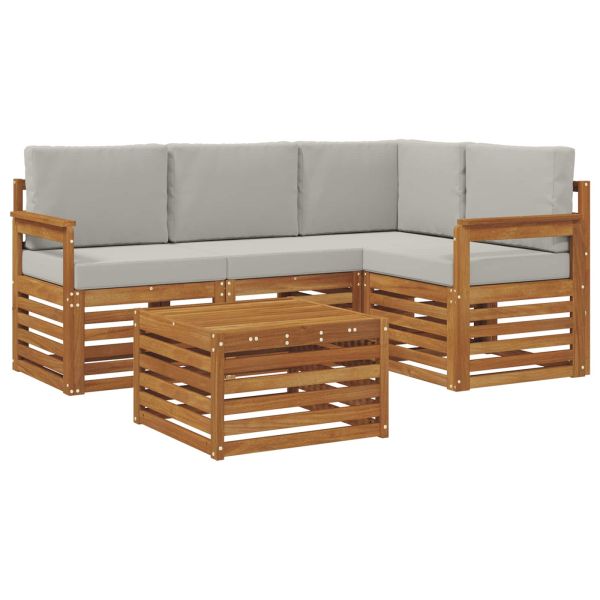 Комплекти мебели 5 pcs Естествено и светло сиво Инженерно дърво