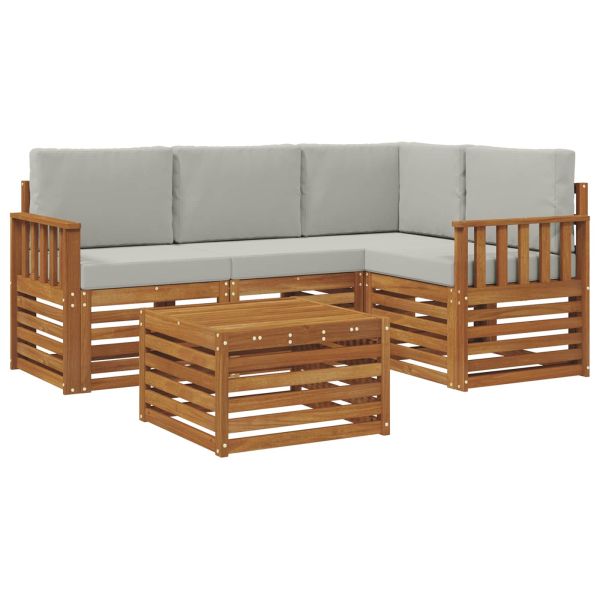 Комплекти мебели 5 pcs Естествено и светло сиво Инженерно дърво