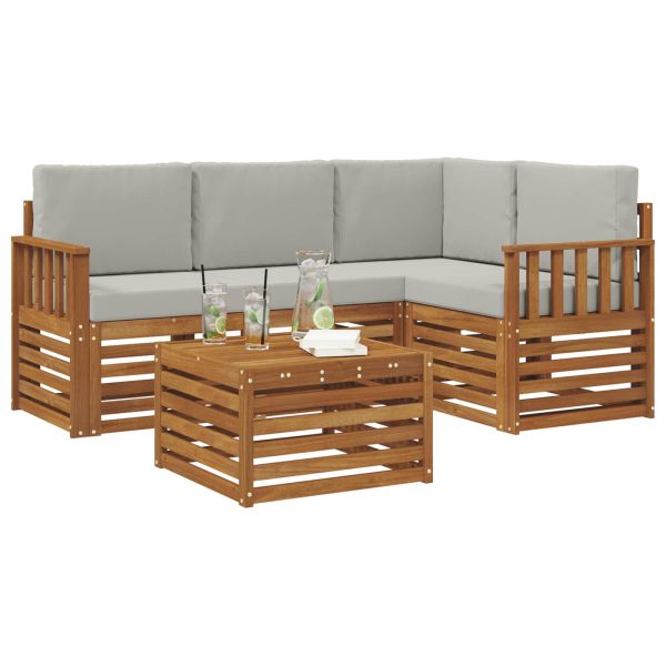 Комплекти мебели 5 pcs Естествено и светло сиво Инженерно дърво