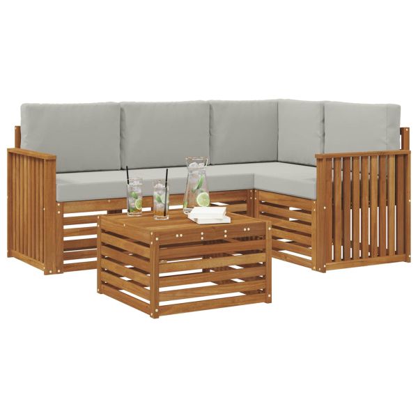 Комплекти мебели 5 pcs Естествено и светло сиво Инженерно дърво