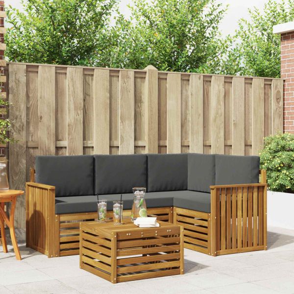 Комплекти мебели 5 pcs Натурален и Антрацит Инженерно дърво