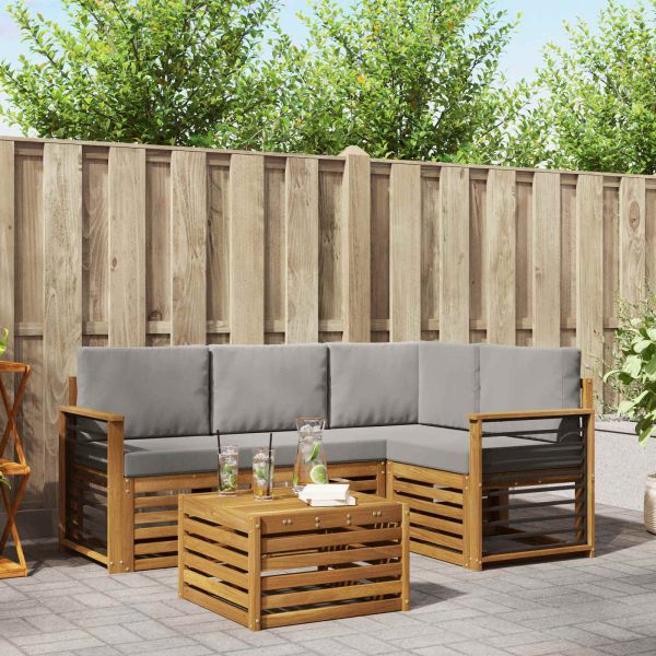 Комплекти мебели 5 pcs Естествено и светло сиво Инженерно дърво