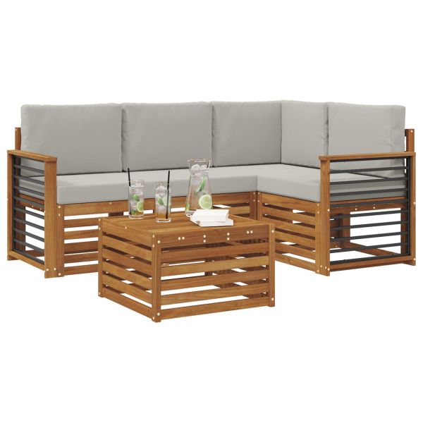 Комплекти мебели 5 pcs Естествено и светло сиво Инженерно дърво