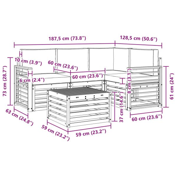 Комплекти мебели 5 pcs Натурален и Бежов Инженерно дърво