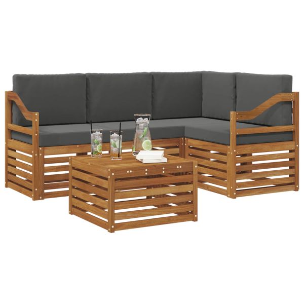 Комплекти мебели 5 pcs Натурален и Антрацит Инженерно дърво