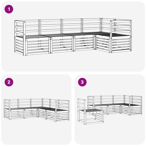 Комплекти дивани 5 pcs Естествен Солидно акациево дърво