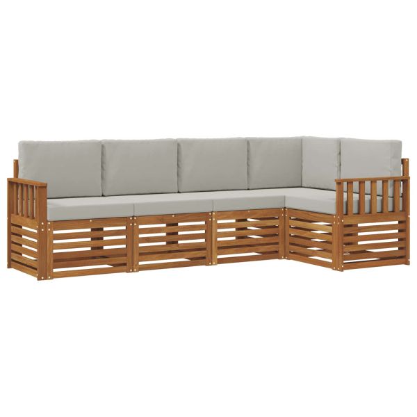 Комплекти дивани с възглавница 5 pcs Естествено и светло сиво