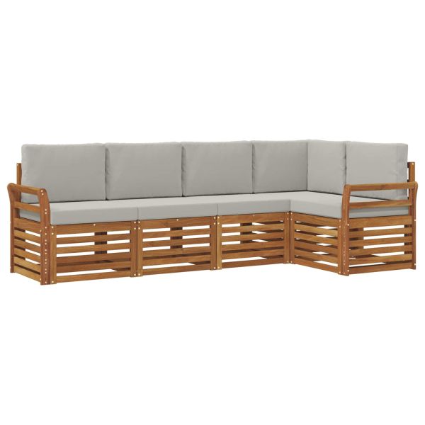 Комплекти дивани с възглавница 5 pcs Естествено и светло сиво