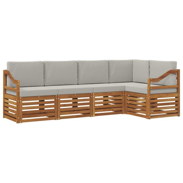 Комплекти дивани с възглавница 5 pcs Естествено и светло сиво