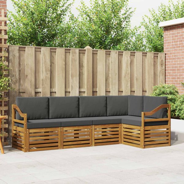 Комплекти дивани с възглавница 5 pcs Натурален и Антрацит