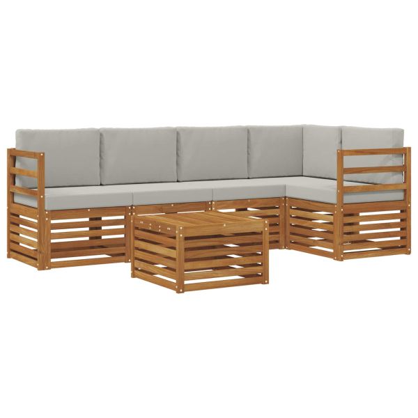 Комплекти дивани с възглавница 6 pcs Естествено и светло сиво