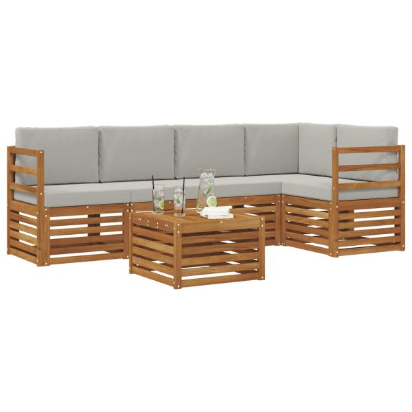 Комплекти дивани с възглавница 6 pcs Естествено и светло сиво