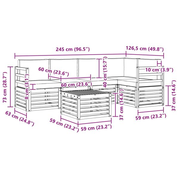 Комплекти дивани с възглавница 6 pcs Естествено и светло сиво