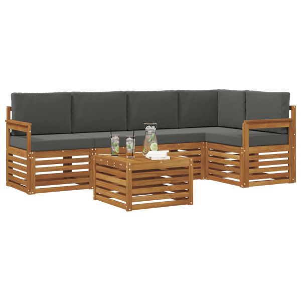 Комплекти дивани с възглавница 6 pcs Натурален и Антрацит