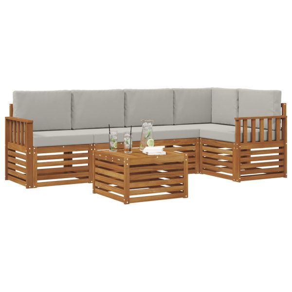 Комплекти дивани с възглавница 6 pcs Естествено и светло сиво