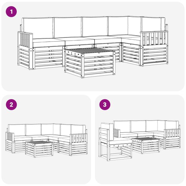 Комплекти дивани с възглавница 6 pcs Естествено и светло сиво