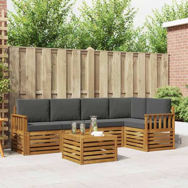 Комплекти дивани с възглавница 6 pcs Натурален и Антрацит