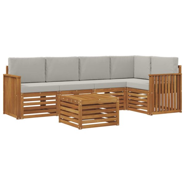 Комплекти дивани с възглавница 6 pcs Естествено и светло сиво